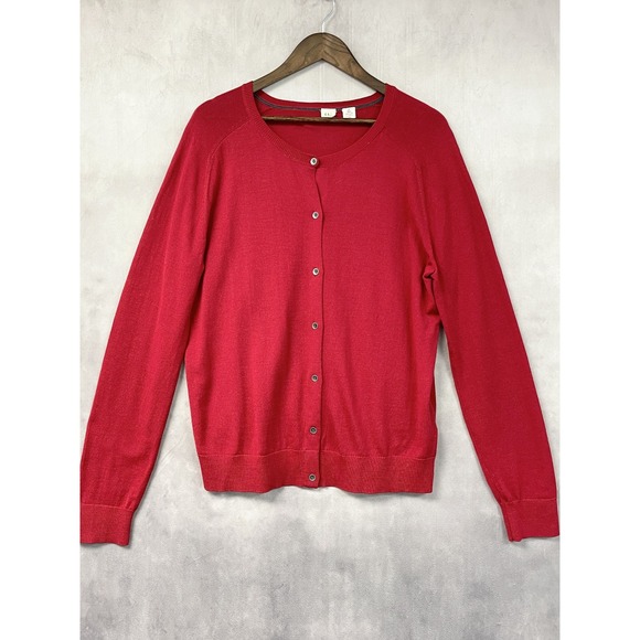 GAP Sweaters - Gap Cardigan Sweater Extra Fine Merino Wool Size XL Tall Preppy Academia Classic